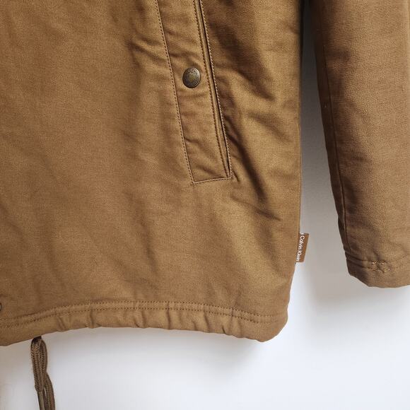 Calvin Klein Jacket Mens Medium Sherpa Coach Brown Cognac Western Yellowstone - Picture 2 of 9